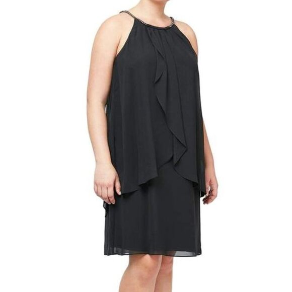SLNY Dresses & Skirts - NWT SLNY 613664 Prom Dress Chiffon Black Size 22W